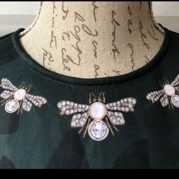 Ted Baker Dress with Leopard Detail in Dark Blue and Black - Picture 3 of 9